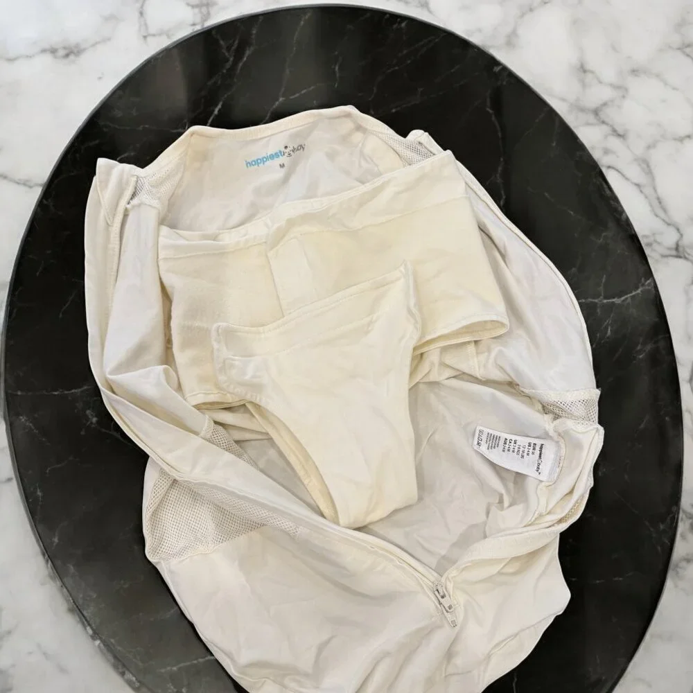 Happiest Baby 100% Organic SNOO Sleep Sack Size Med (12-18 Lbs) Ivory/Off White